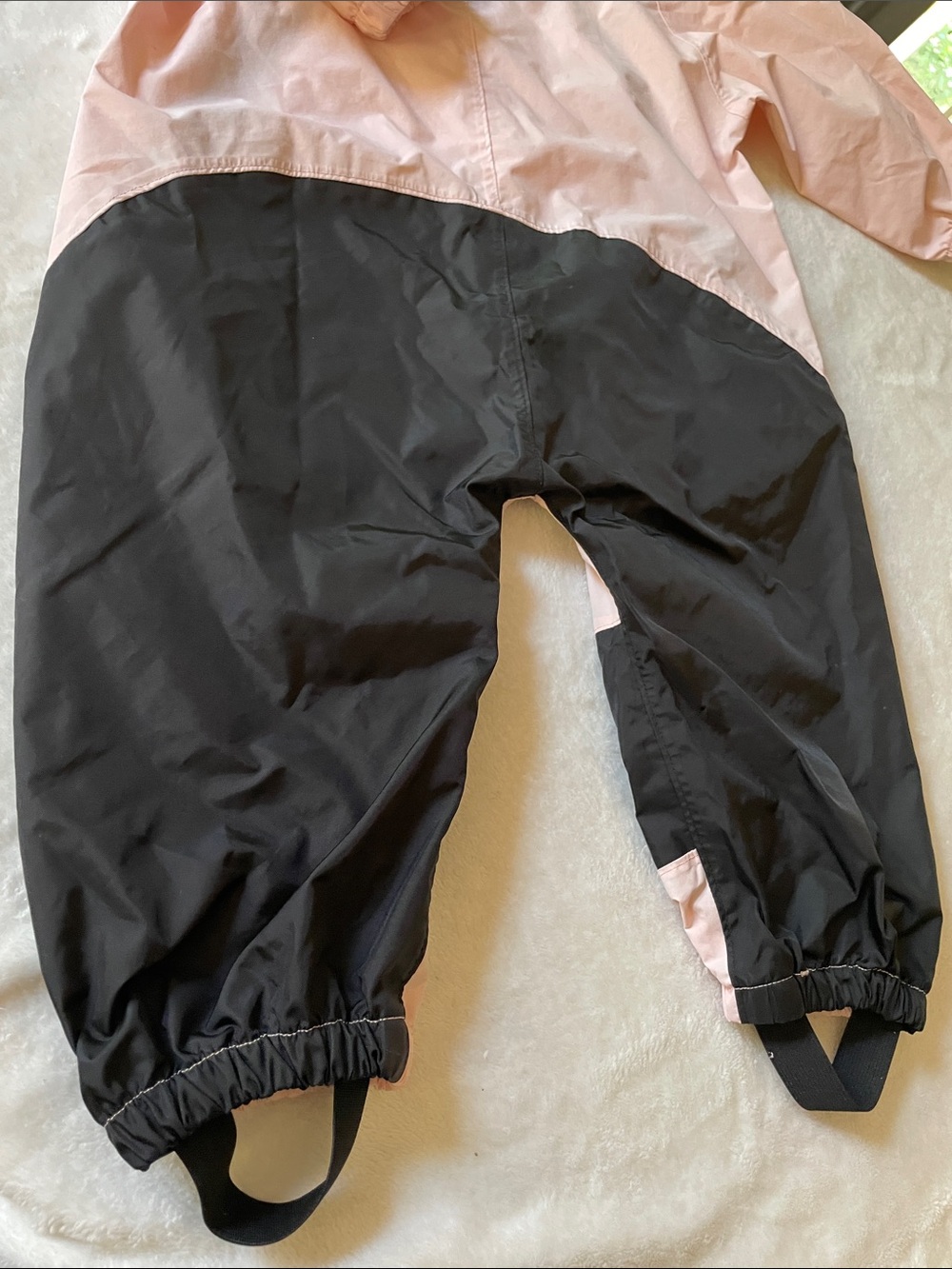 Hapiu size: 3T one-piece rain suit  waterproof light pink and black - Picture 9 of 9